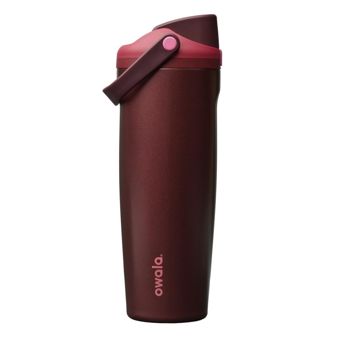 Owala FreeSip Sway Insulated Stainless Steel Water Bottle with Two-Way Spout, Built-In Straw and Bucket Handle, Made for Travel, School, and Sports, 40oz, BPA Free, Leak Proof, Iced Breeze