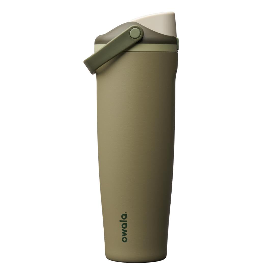 Owala FreeSip Sway Insulated Stainless Steel Water Bottle with Two-Way Spout, Built-In Straw and Bucket Handle, Made for Travel, School, and Sports, 40oz, BPA Free, Leak Proof, Iced Breeze