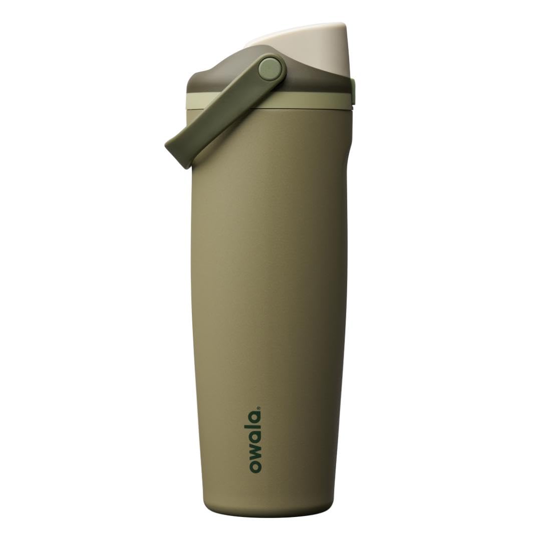 Owala FreeSip Sway Insulated Stainless Steel Water Bottle with Two-Way Spout, Built-In Straw and Bucket Handle, Made for Travel, School, and Sports, 40oz, BPA Free, Leak Proof, Iced Breeze