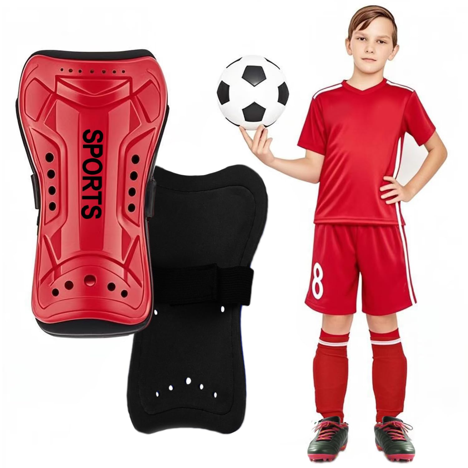 Youth Soccer Shin Guards for Kids Shin Pads Child Calf Protective Gear Protective Soccer Equipment for Boys Girls Children 3-15 Years Old