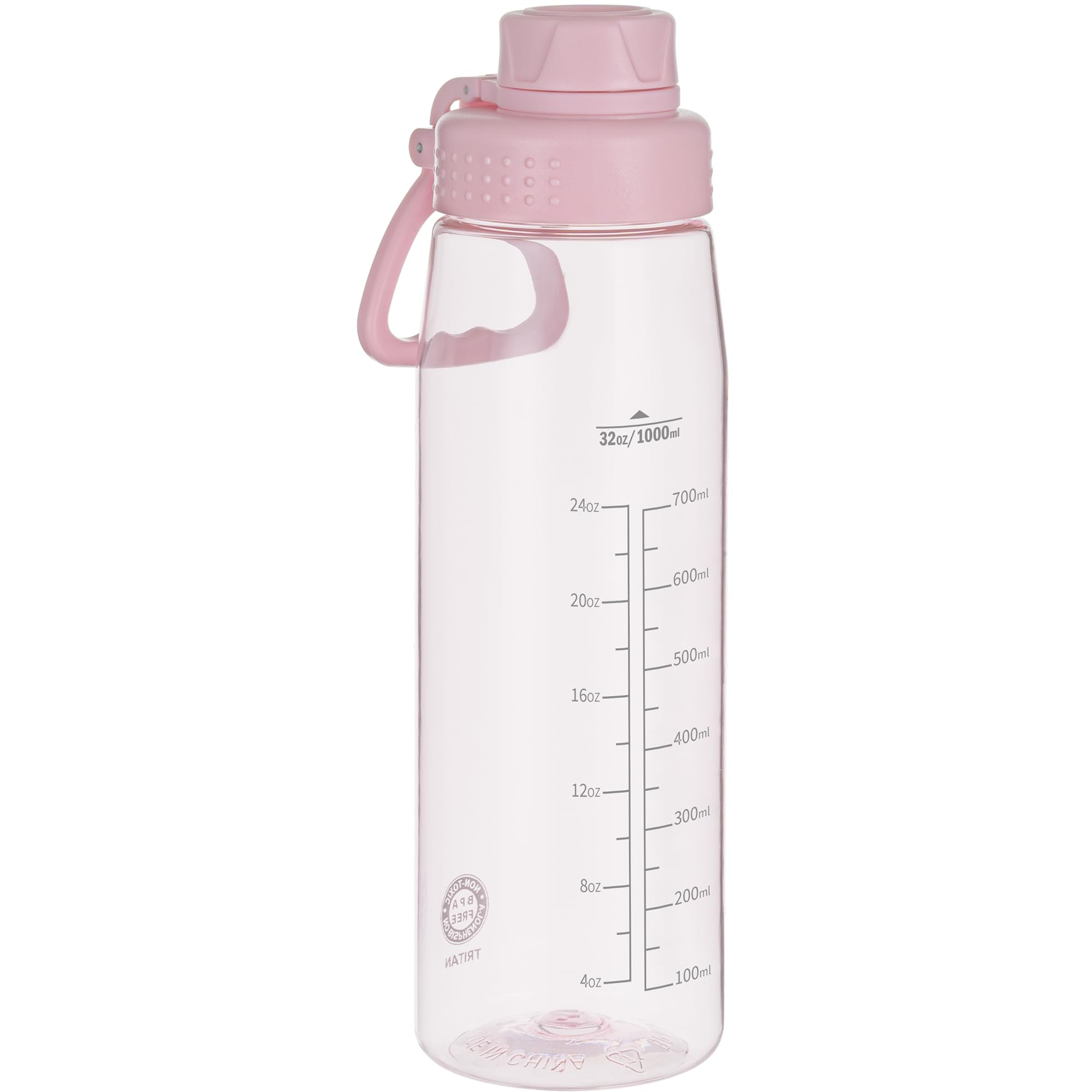 Water Bottle 32oz, clear water bottle with Spout Lid and Carry Handle, Reusable, Tritan, BPA Free, Hiking Water Bottle Suitable for Travel, Outdoors, Gym, Travel, Home, School (Clear)