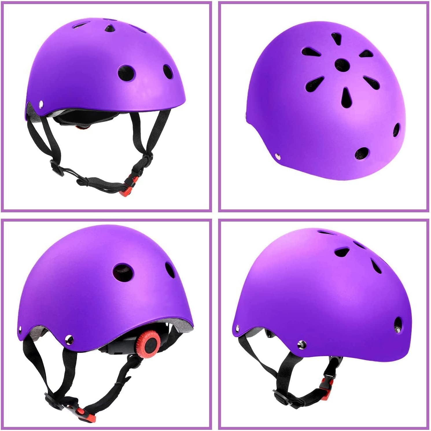 Kids Bike Helmet Skateboard Knee Pads - Kids Helmet Elbow Pads Wrist Guards Adjustable for 5~15yrs Girl Boy Kids Protective Gear Set for Sport Cycling Bike Roller Skating Scooter