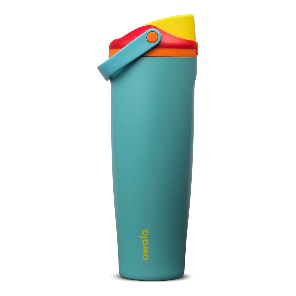 Owala FreeSip Sway Insulated Stainless Steel Water Bottle with Two-Way Spout, Built-In Straw and Bucket Handle, Made for Travel, School, and Sports, 40oz, BPA Free, Leak Proof, Iced Breeze