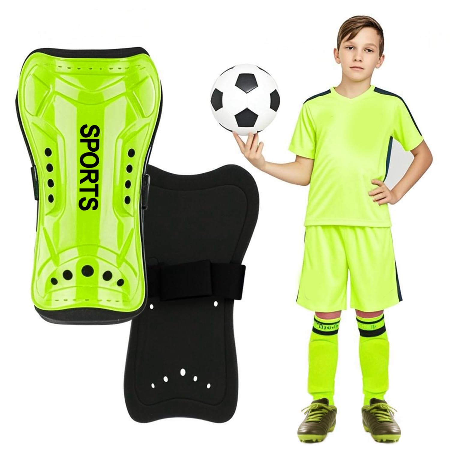 Youth Soccer Shin Guards for Kids Shin Pads Child Calf Protective Gear Protective Soccer Equipment for Boys Girls Children 3-15 Years Old