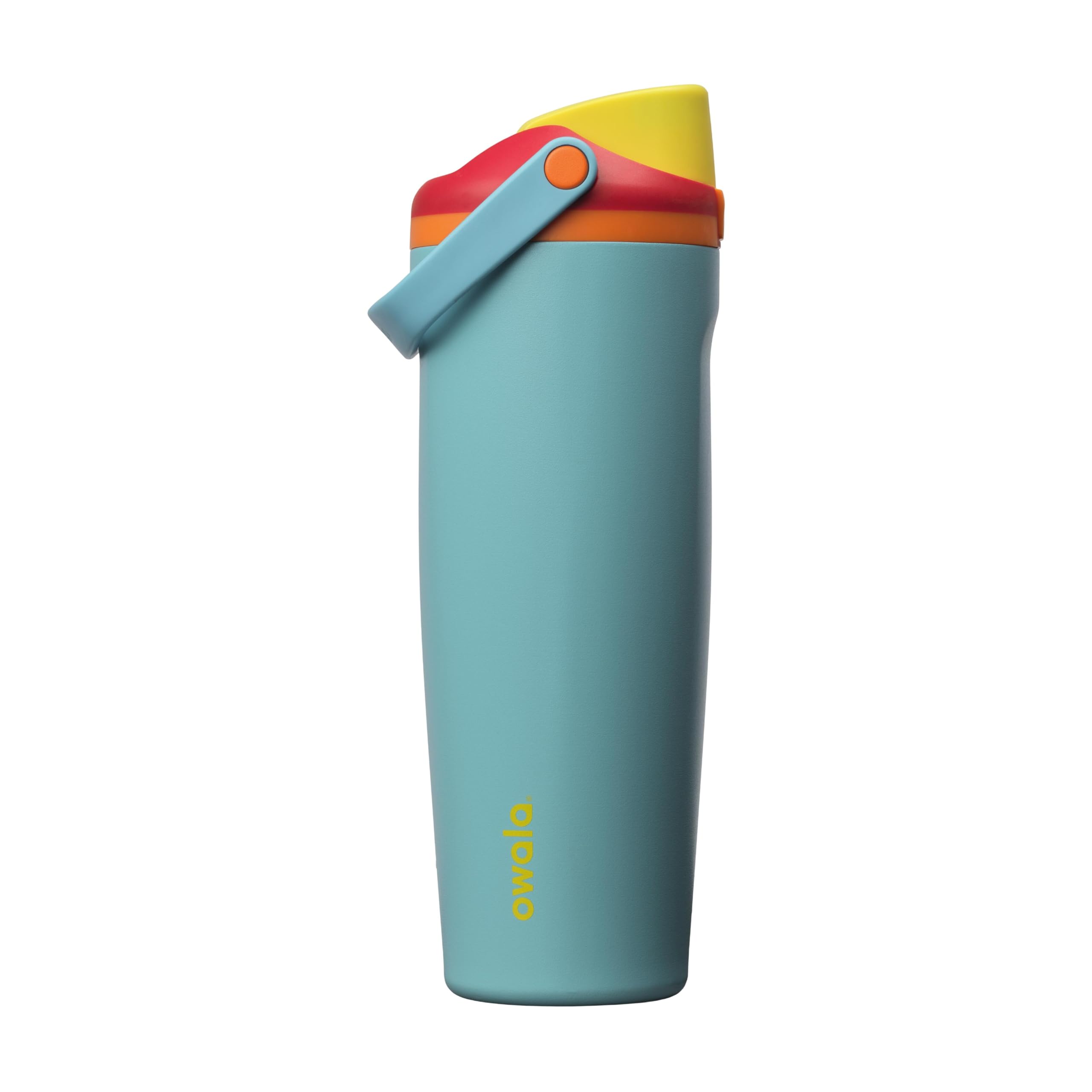 Owala FreeSip Sway Insulated Stainless Steel Water Bottle with Two-Way Spout, Built-In Straw and Bucket Handle, Made for Travel, School, and Sports, 40oz, BPA Free, Leak Proof, Iced Breeze