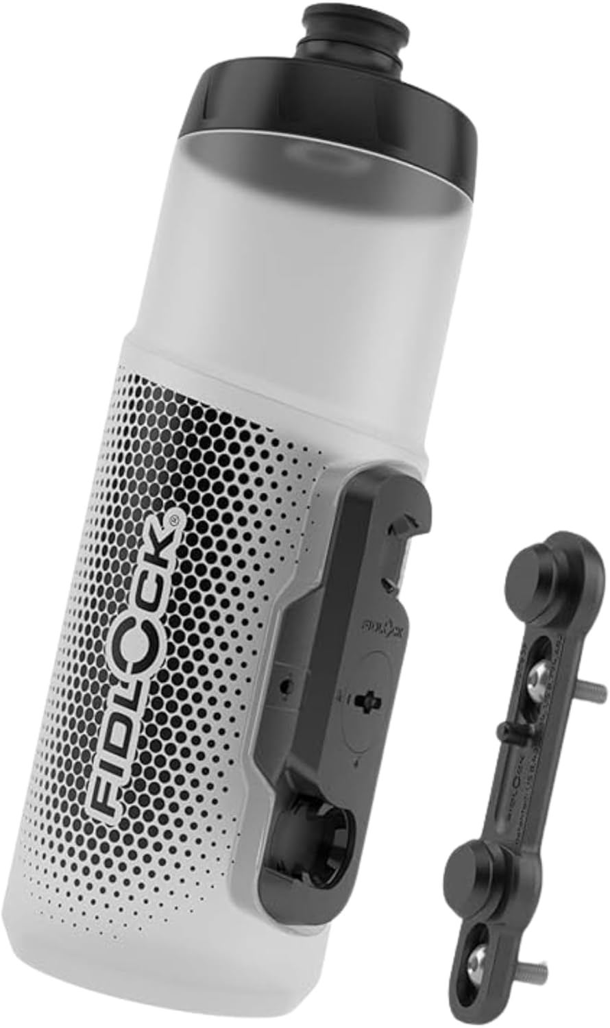 FIDLOCK Twist Bottle 600ml/21oz + Base Systems | New Leak-Proof, Self-Sealing Bottle Cap | Bike Water Bottle Holder with No Screws & Attached Bottle | Cage Free Magnetic Rack