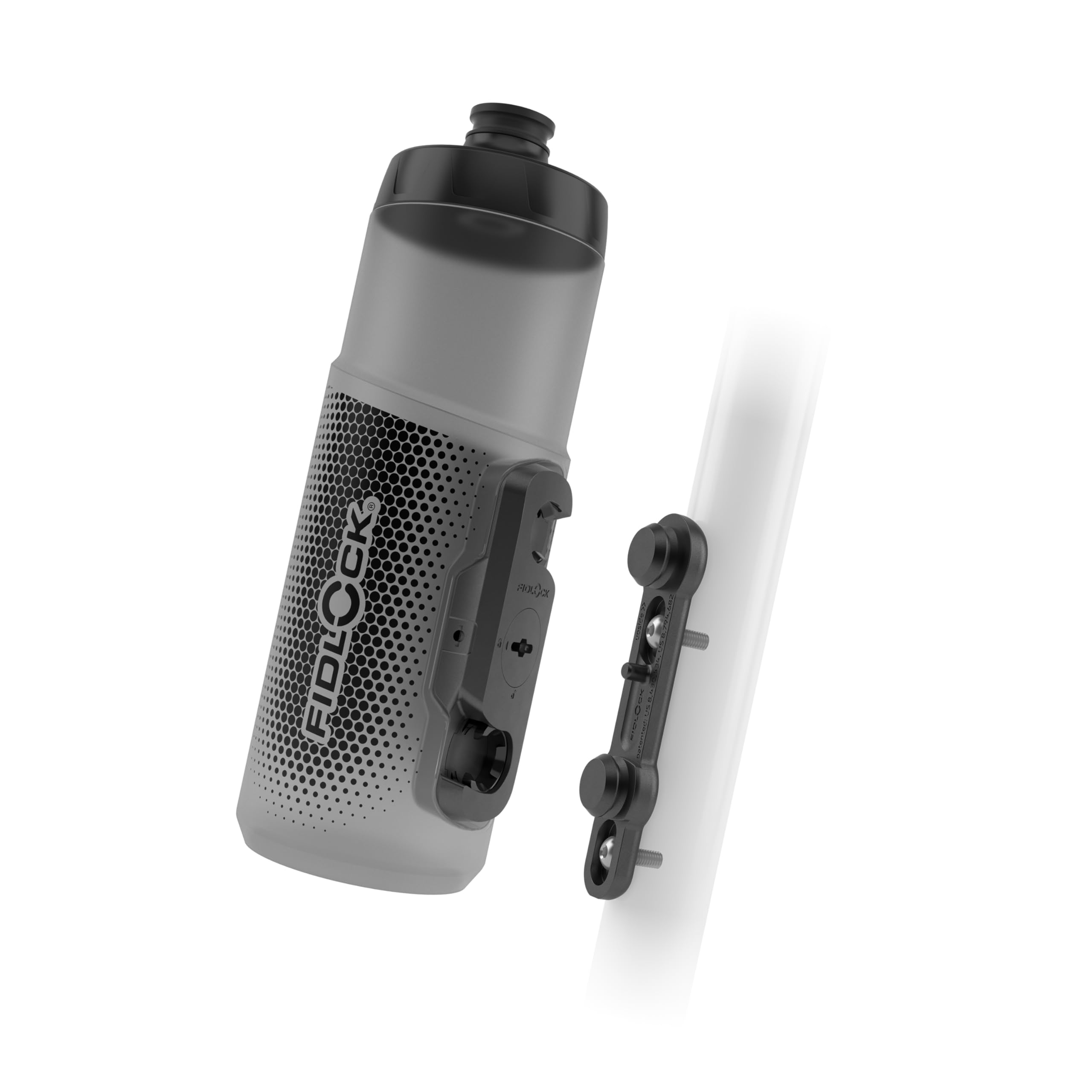 FIDLOCK Twist Bottle 600ml/21oz + Base Systems | New Leak-Proof, Self-Sealing Bottle Cap | Bike Water Bottle Holder with No Screws & Attached Bottle | Cage Free Magnetic Rack