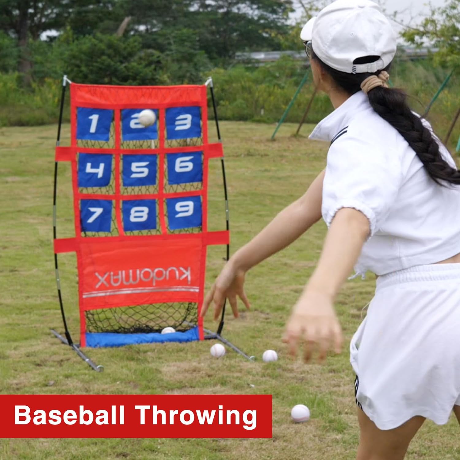 Baseball & Softball Pitching Target and Kids Football Throwing，Strike Zone Target for Pitching Net, Can be Quickly Installed and Disassembled,with Carrying Bag