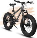 20x4 Inch Fat Tire Mountain Bike,Dual Disc Brakes Suspension Fork, 7-Speed Boys Girls Mountain Bikes, All Terrain Kids Mountain Bikes for Boys and Girls 8-15 Years Old