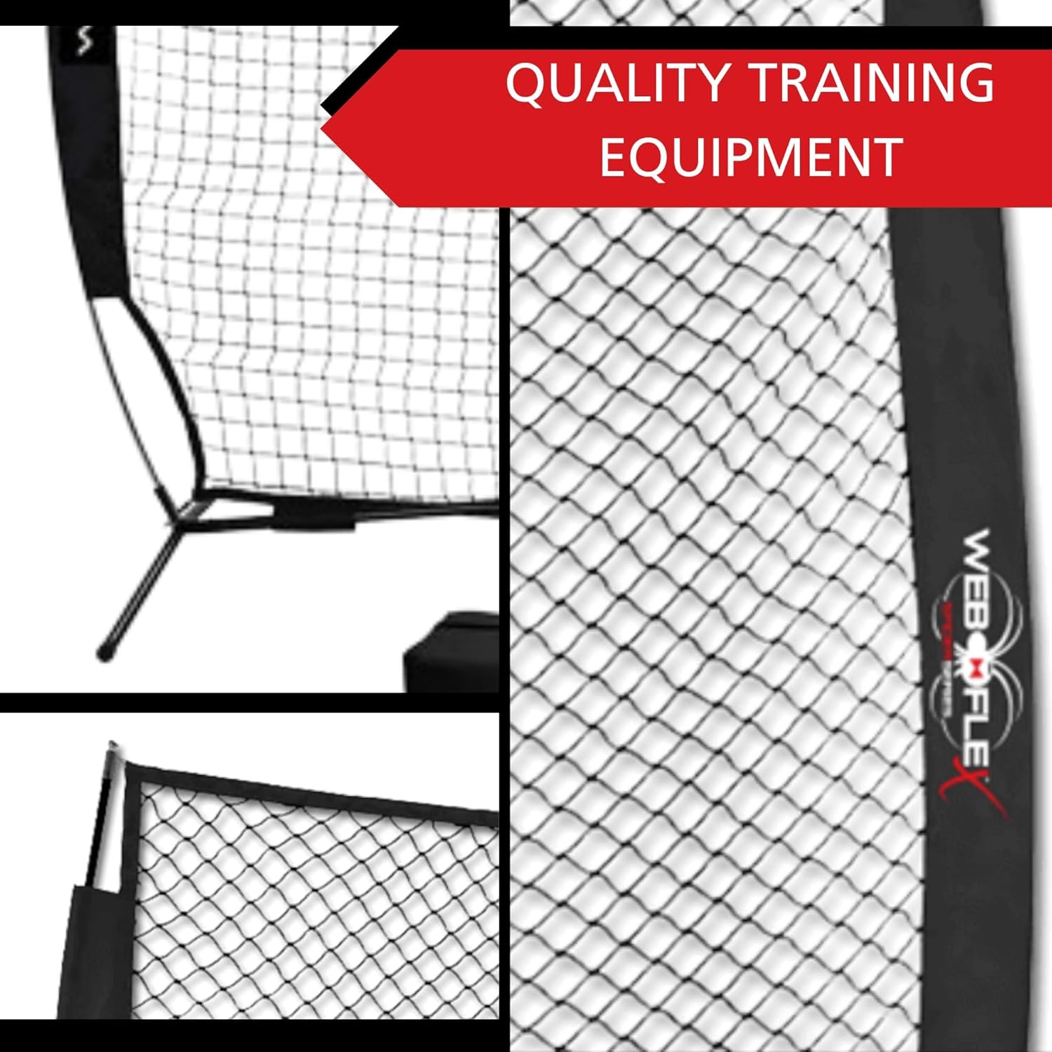 Web Flex® Spider Series Baseball Bundle, 4x7 ft I-Screen & 7x7 ft Field Screen with Metal Frame, Portable Protective Net Set for Baseball & Softball Practice, Pitcher Safety & Fielding Drills