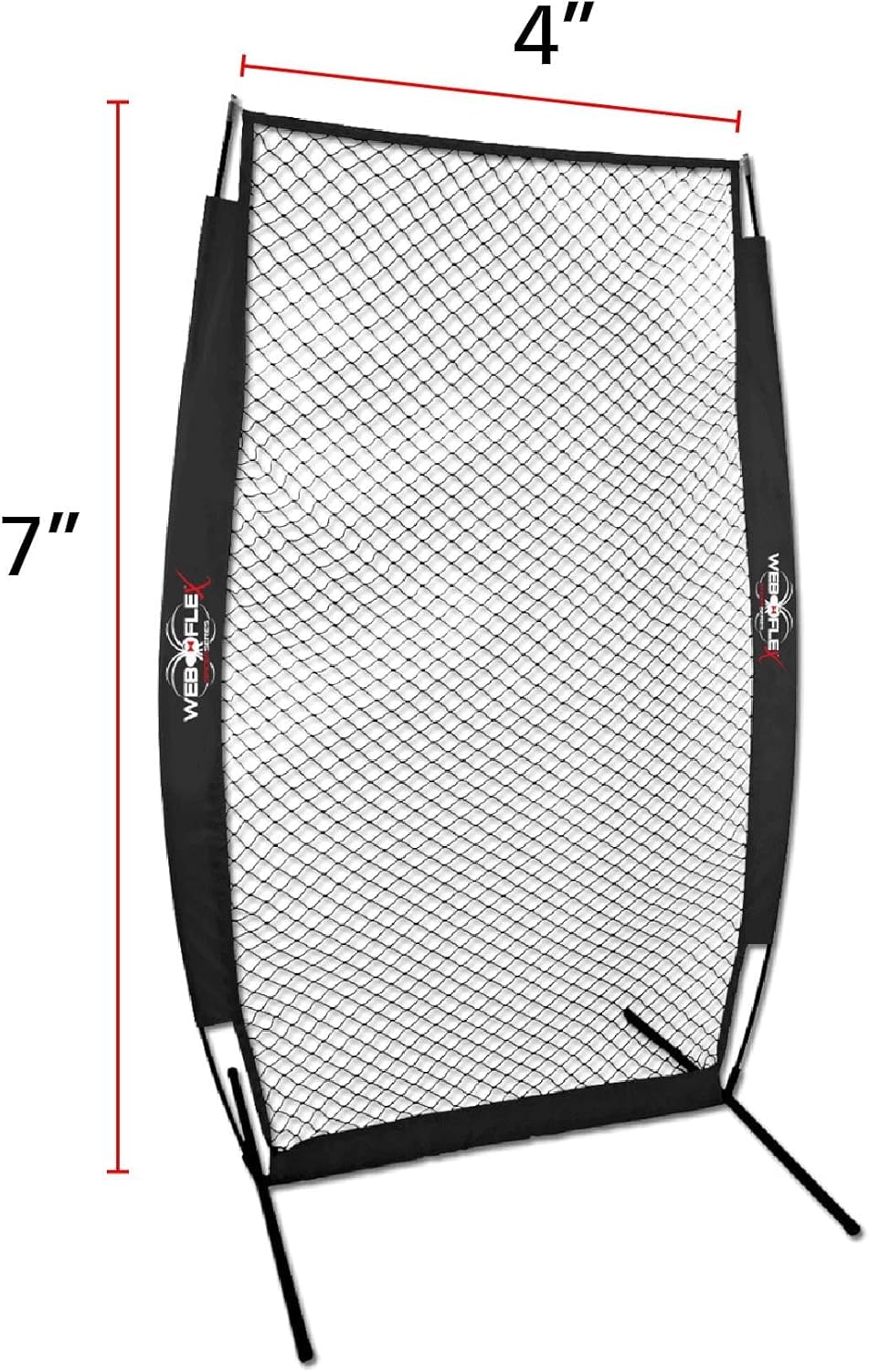 Web Flex® Spider Series Baseball Bundle, 4x7 ft I-Screen & 7x7 ft Field Screen with Metal Frame, Portable Protective Net Set for Baseball & Softball Practice, Pitcher Safety & Fielding Drills
