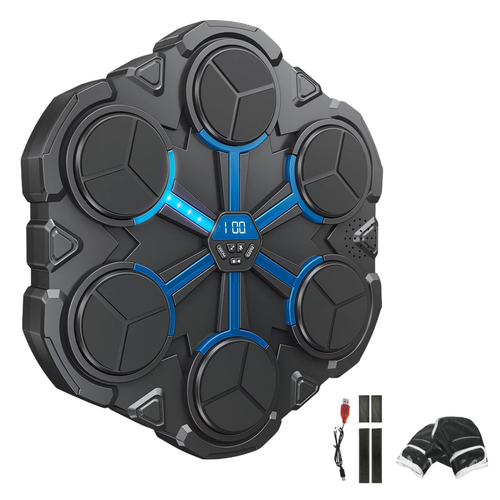 Saker 2026 Music Boxing Machine with LED Punch Counter & Bluetooth Speaker - Wall Mounted Interactive Fitness Game with Cool Lights - Fun Sports Toy for Family, Adults