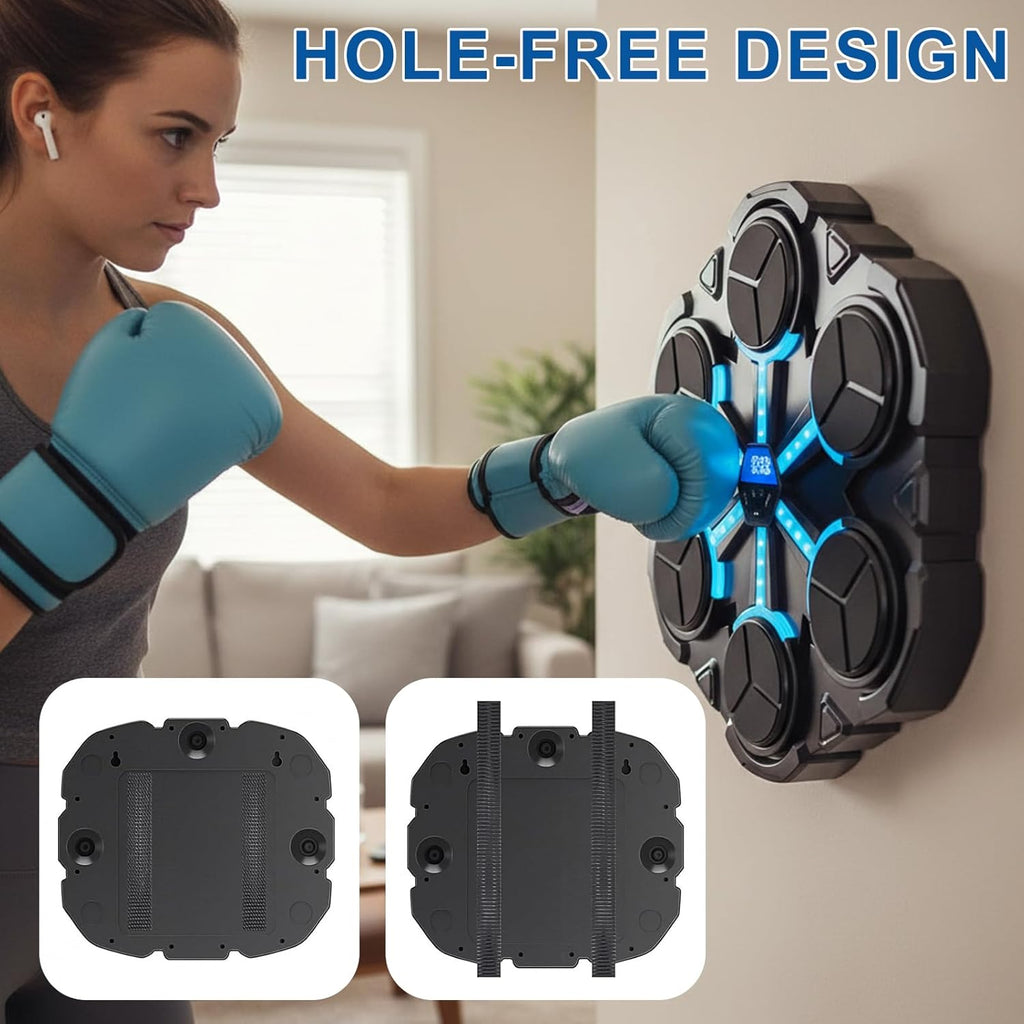Saker 2026 Music Boxing Machine with LED Punch Counter & Bluetooth Speaker - Wall Mounted Interactive Fitness Game with Cool Lights - Fun Sports Toy for Family, Adults
