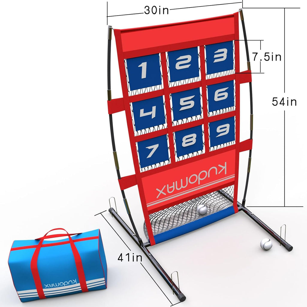 Baseball & Softball Pitching Target and Kids Football Throwing，Strike Zone Target for Pitching Net, Can be Quickly Installed and Disassembled,with Carrying Bag