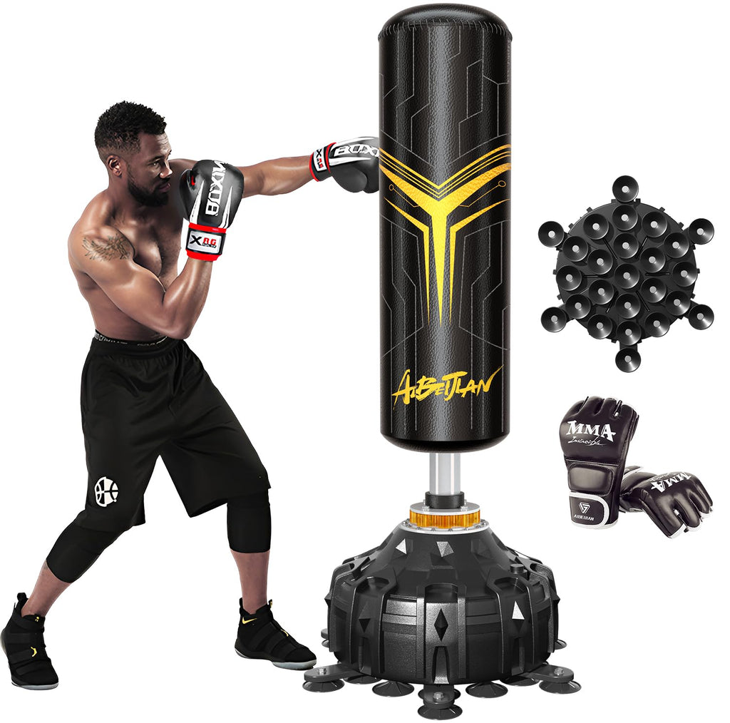 Freestanding Punching Bag,with Boxing Gloves Heavy Boxing Bag with Suction Cup Base for Adult - Boxing Training Equipment Kickboxing Bags for Training MMA Muay Thai Fitness Home Gym