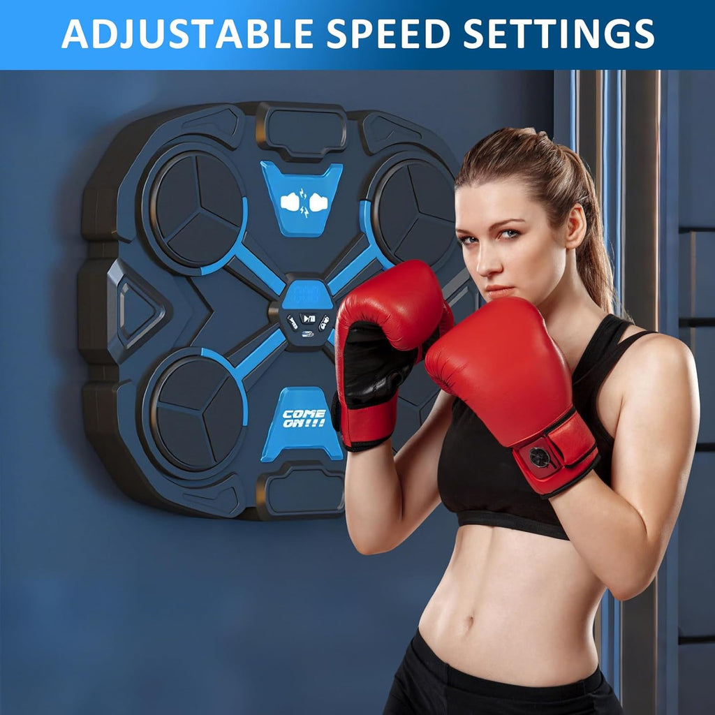 Saker 2026 Music Boxing Machine with LED Punch Counter & Bluetooth Speaker - Wall Mounted Interactive Fitness Game with Cool Lights - Fun Sports Toy for Family, Adults