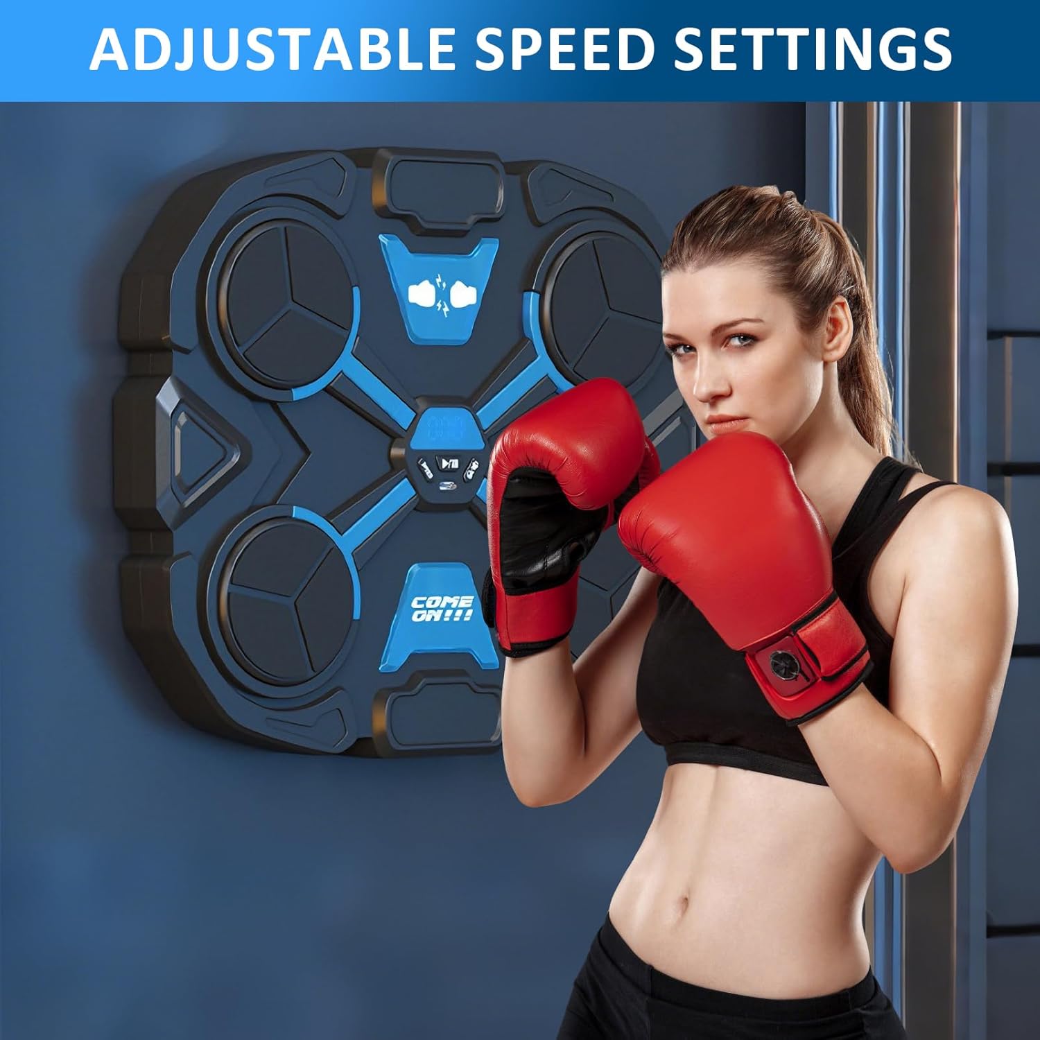 Saker 2026 Music Boxing Machine with LED Punch Counter & Bluetooth Speaker - Wall Mounted Interactive Fitness Game with Cool Lights - Fun Sports Toy for Family, Adults
