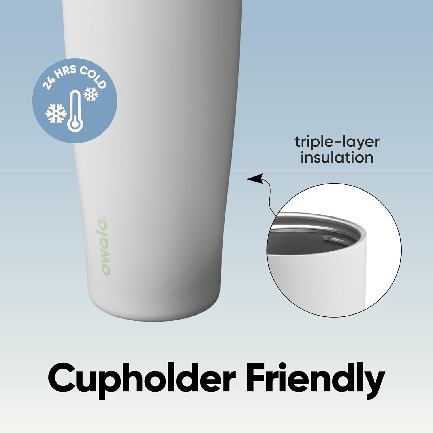 Owala FreeSip Sway Insulated Stainless Steel Water Bottle with Two-Way Spout, Built-In Straw and Bucket Handle, Made for Travel, School, and Sports, 40oz, BPA Free, Leak Proof, Iced Breeze