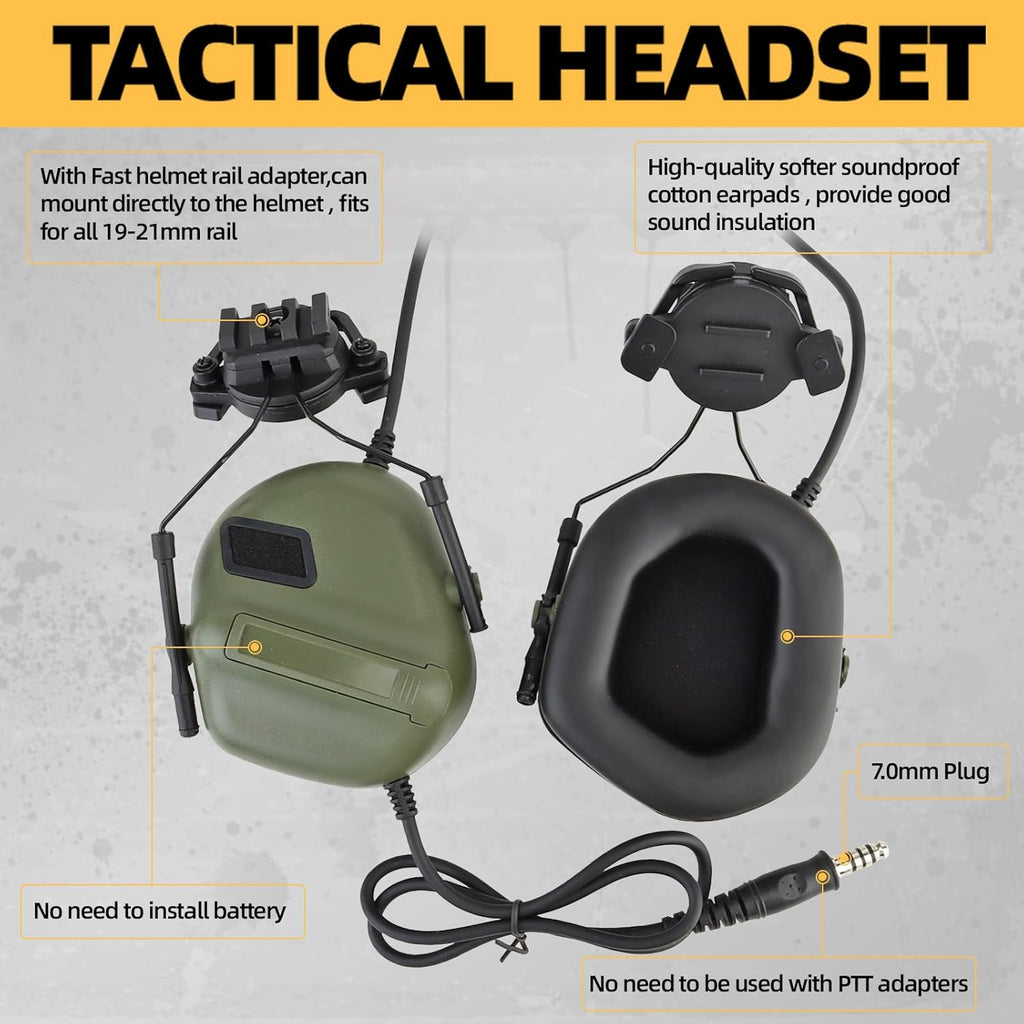 Tactical Helmet with Headset,Adjustable Helmet with Helmet Cover and Fcae Mask for Cosplay Military Tactical Airsoft Gear