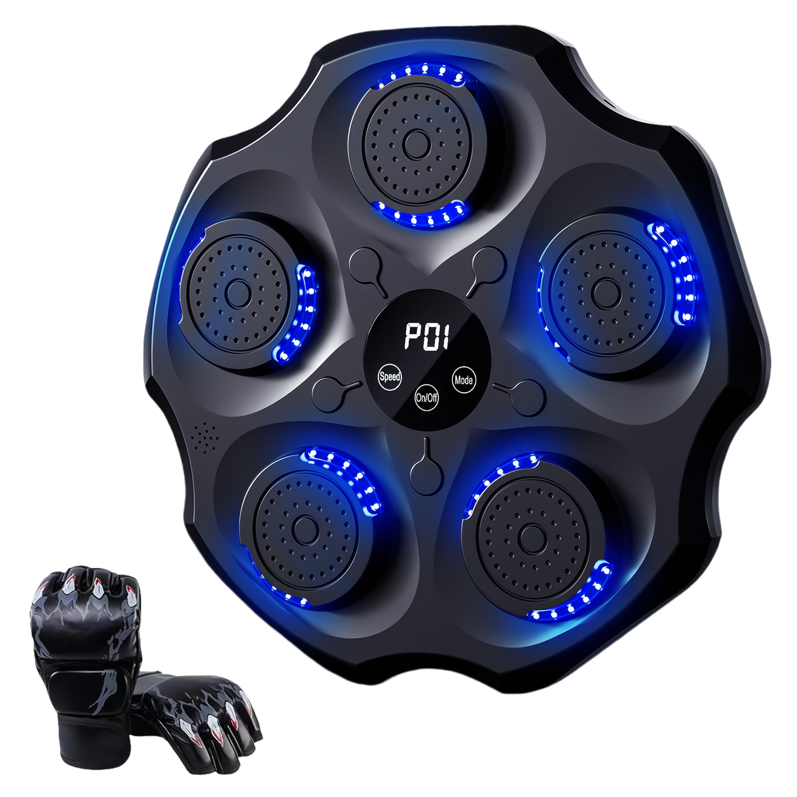 Music Boxing Machine, Smart Bluetooth Music Punching Machine with Gloves, Large Size Wall Mounted Electronic Boxing Target for Adults Kids, 9 Modes & 9 Speeds