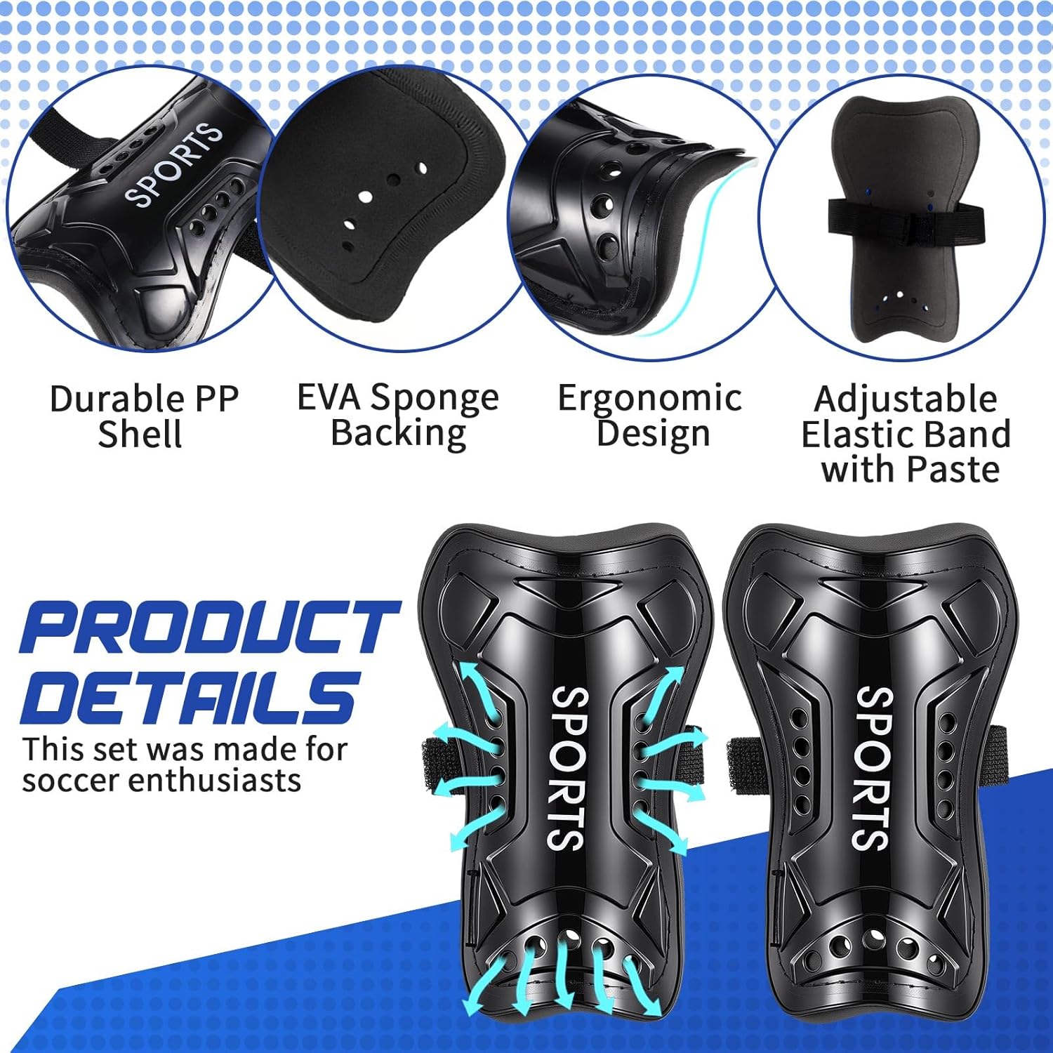 Syhood Soccer Shin Guards and Socks for Toddler Kids Youth, Lightweight Soccer Shin Pads Protective Defender Gear for 3-5, 5-10, 10-15 Years Old Children Teen Boys Girls Sports Game